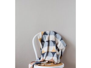 Olivia deken natuur, zacht jacquard gebreide katoen