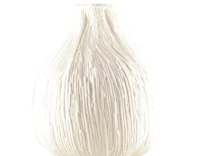 Roomachtig witte ronde vaas groot model 29x29x32cm
