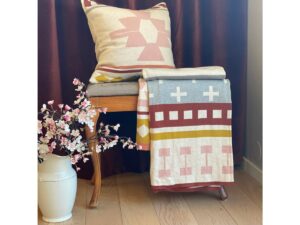 Ane kussenbedekking roze, zachte jacquard gebreide katoen