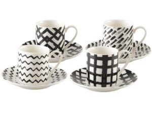 90 ml zwart -witte koffiekopjes - veel van 4