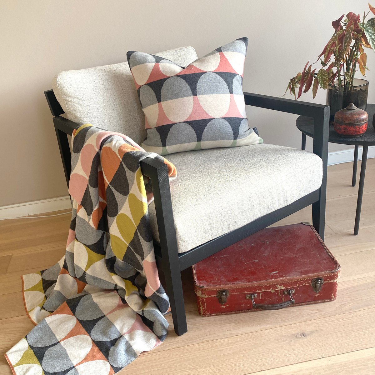 Olivia deken perzik, zachte jacquard gebreide katoen - Afbeelding 3