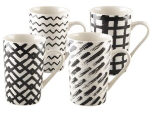 Mokken 450 ml zwart -wit - veel 4