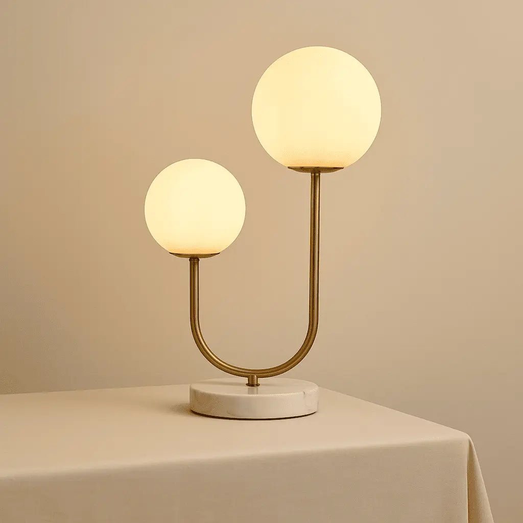 Giorgia Elegant Marble Lamp - Elegante tafellamp met matglazen lampen - Afbeelding 12