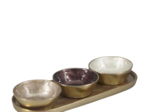 Aperitief set van 3 kopjes op ovaal plateau