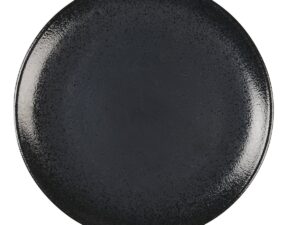 Mat zwart dessertplaat met schittering 21 cm