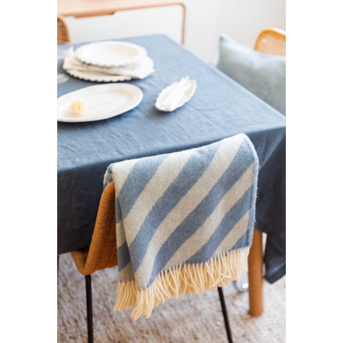 Filip Blue Zachte lichtgewicht zuivere Noorse wollen deken - Afbeelding 3