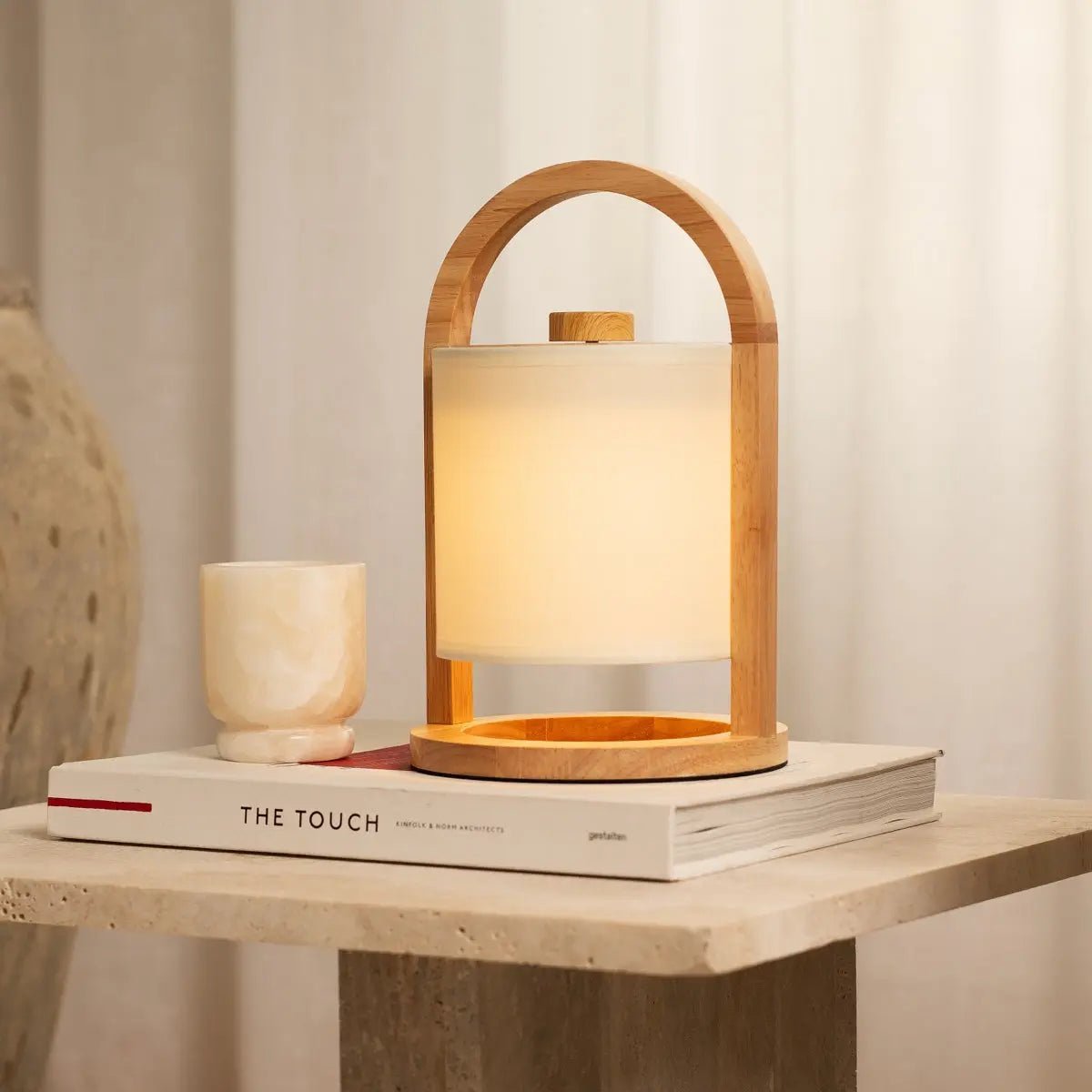 River Light Bruine Houten Oplaadbare Lamp – Dimbaar & Snoerloos Licht - Afbeelding 5