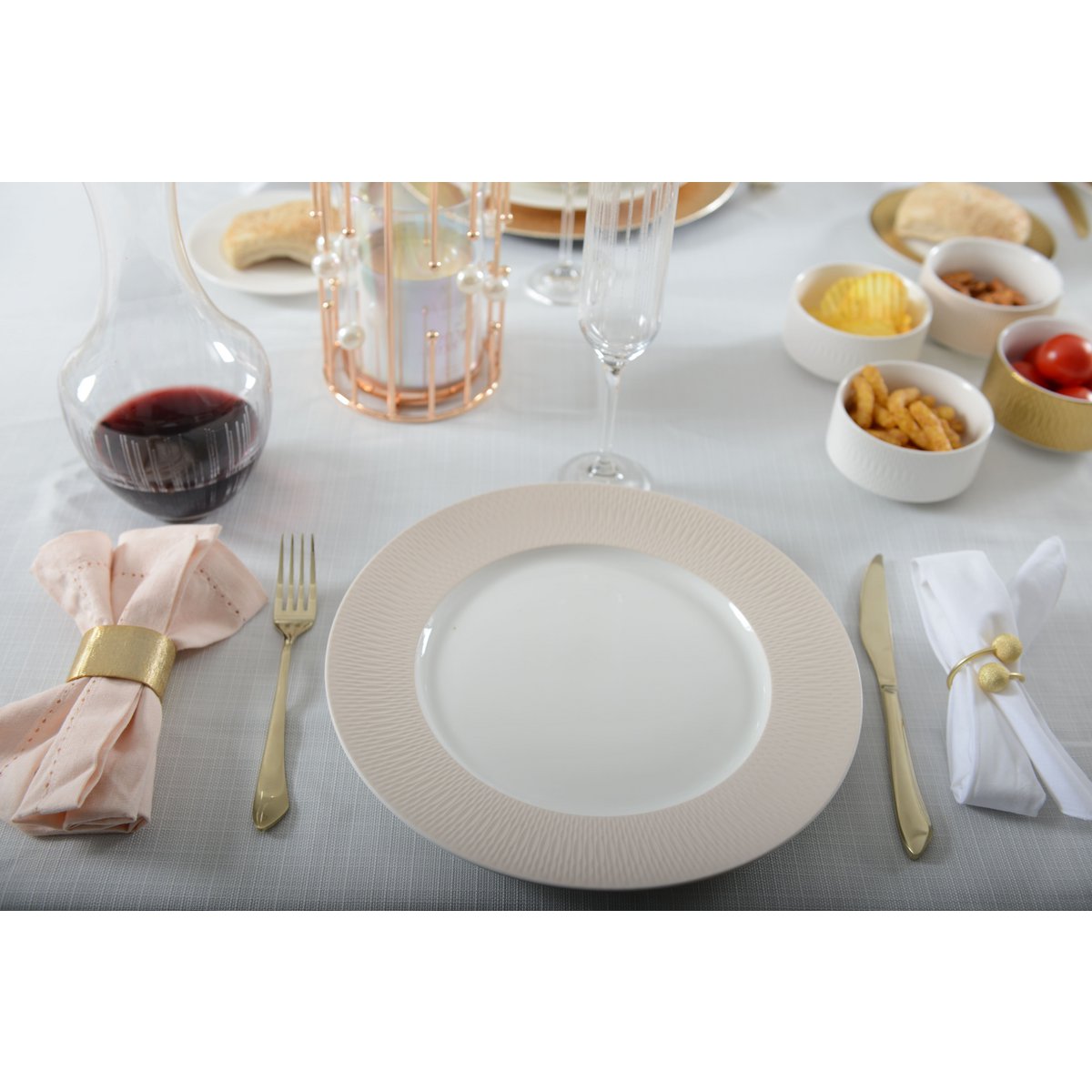 Set van 4 rondes van gouden ovale handdoeken - Afbeelding 3