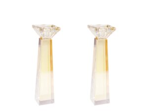 Amberkleurige kandelaars h20cm - set van 2