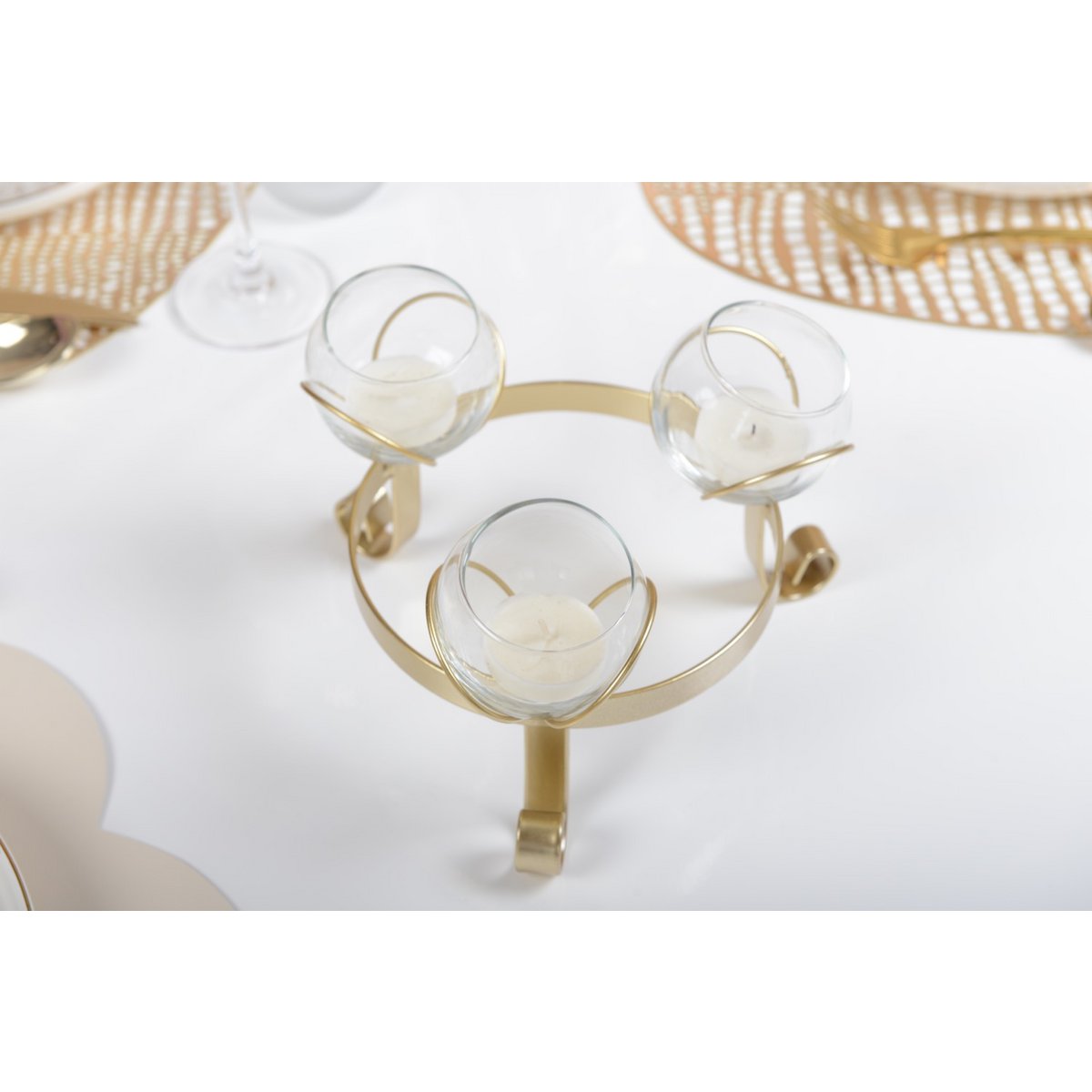 Gouden drievoudige kandelaar - Afbeelding 3