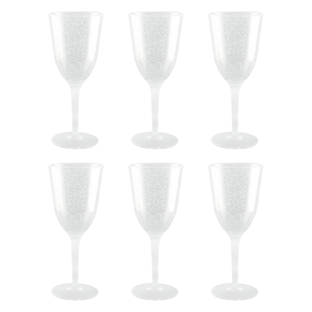 Bulle acryl wijnglazen - veel van 6