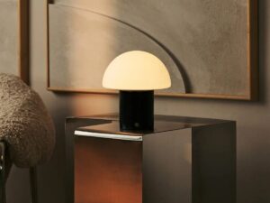 Maris Black / Nero Marquina - Klassiek oplaadbare marmeren tafellamp met 3 lichte kleuren en dimfunctie