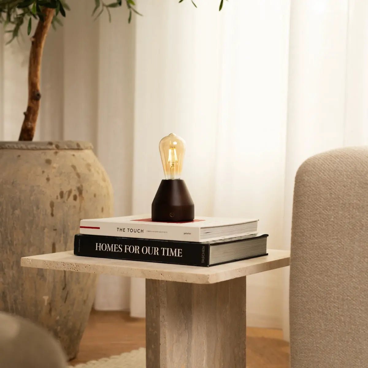 Zavi donkerbruine oplaadbare LED-tafellamp – draadloos, dimbaar, batterij met een levensduur van 80 uur - Afbeelding 10