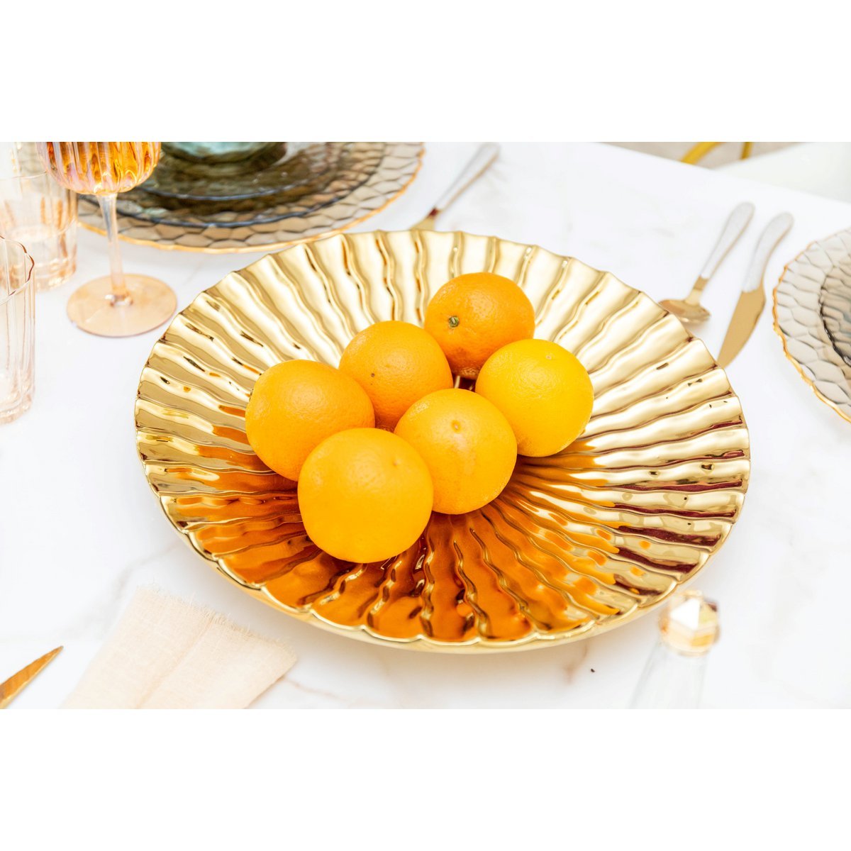 Briljante gouden decoratieve snit 36x36x5.5 cm - Afbeelding 3