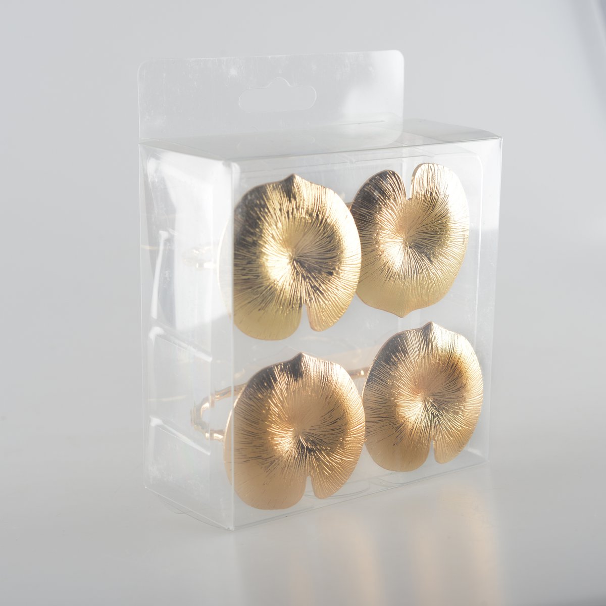 Set van 4 rondes van Nilled servetten gouden - Afbeelding 4