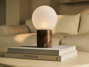 Metsu Brown / Emperador Dark - Classic Marmeren oplaadbare tafellamp met 3 lichte kleuren en dimfunctie