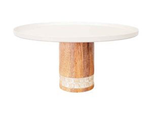 Houten witte taartgerecht groot model 30x30x15cm