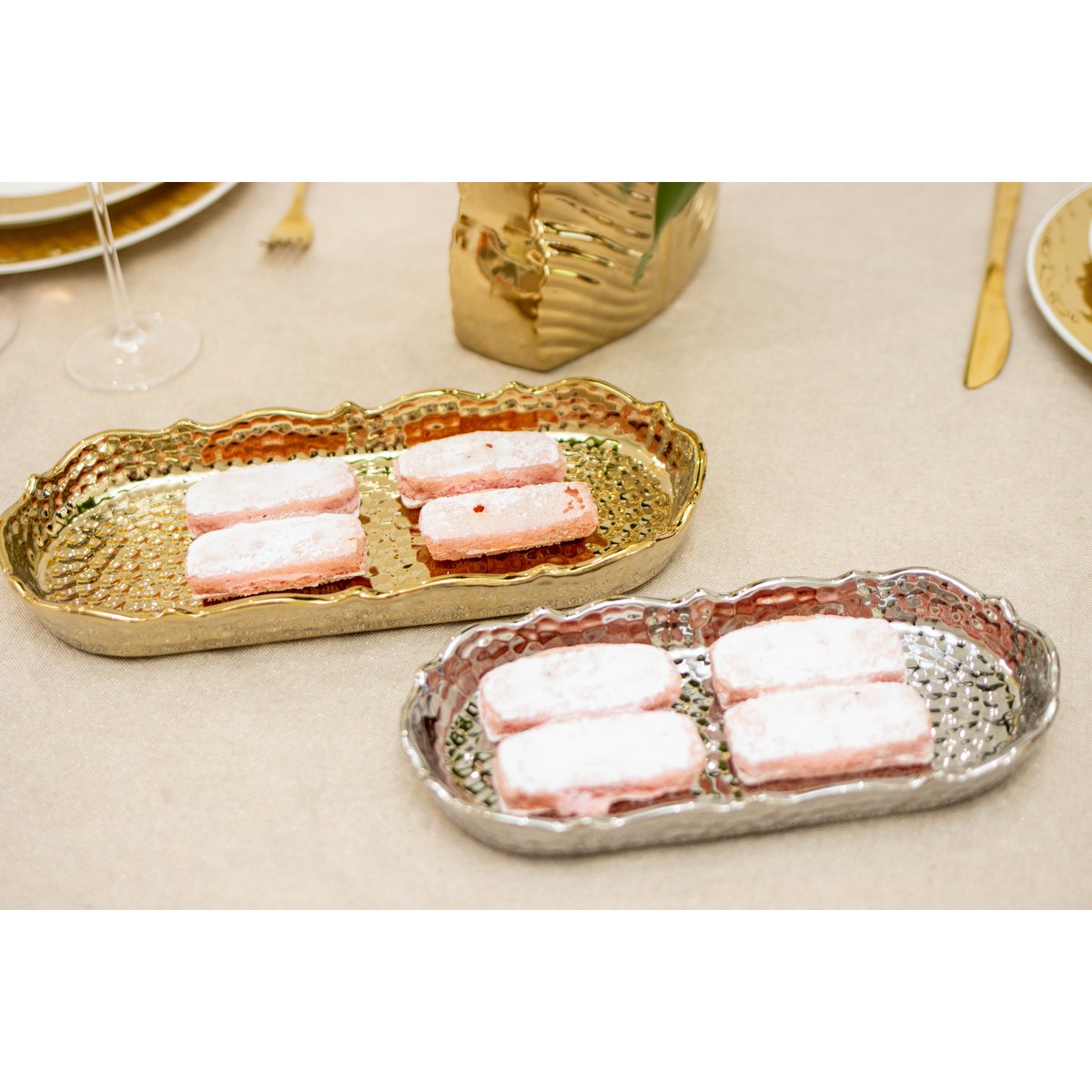 Zilveren rechthoekige kopje 25x11,5x3cm - Afbeelding 2