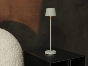Vondel Mini Shadow Gray Oplaadbare en draadloze lamp perfect voor horeca -industrie - draadloos oplaadbaar via laadstation