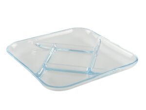 Platte 5 vierkante glazen compartimenten