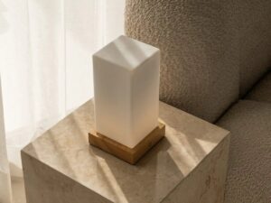 Zayn lichtbruine houten oplaadbare lamp L Dimmable & draadloze en goede batterij