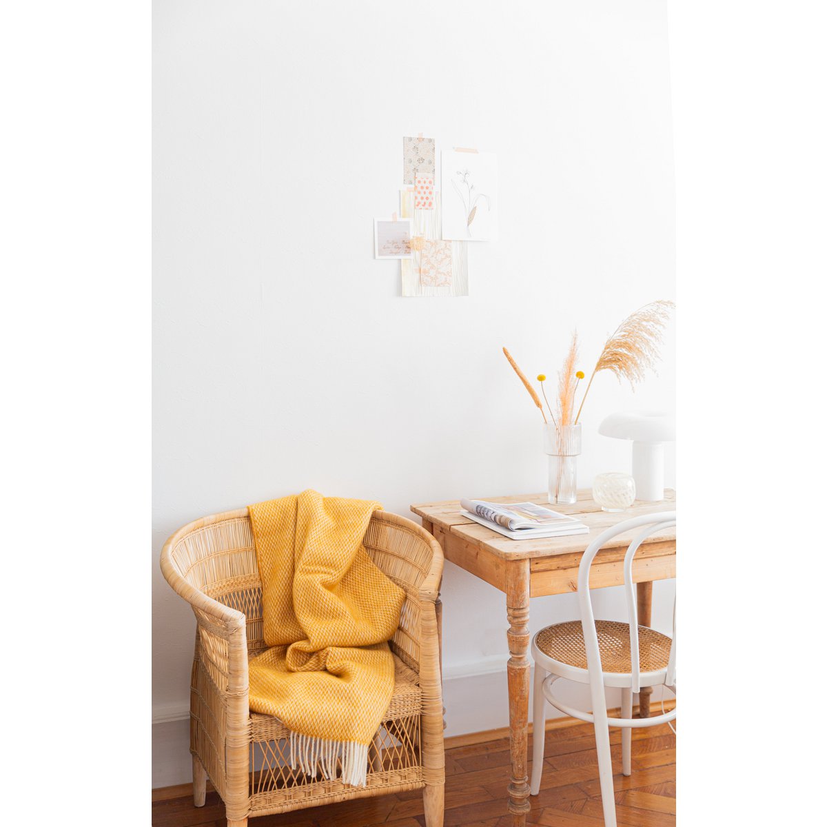 Fanny Wol Deken Geel, lichtgewicht pure Noorse wol