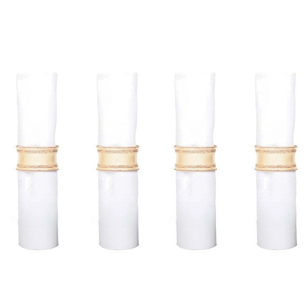 Set van 4 rondes gouden handdoeken met strass