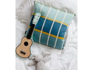 Alvin Pillow Blue, zacht jacquard gebreid katoen