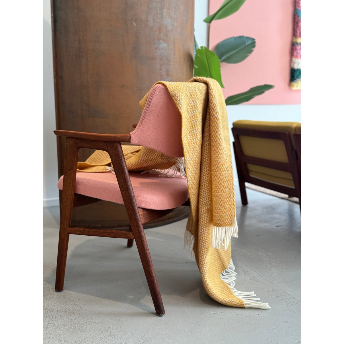 Fanny Wol Deken Geel, lichtgewicht pure Noorse wol - Afbeelding 4