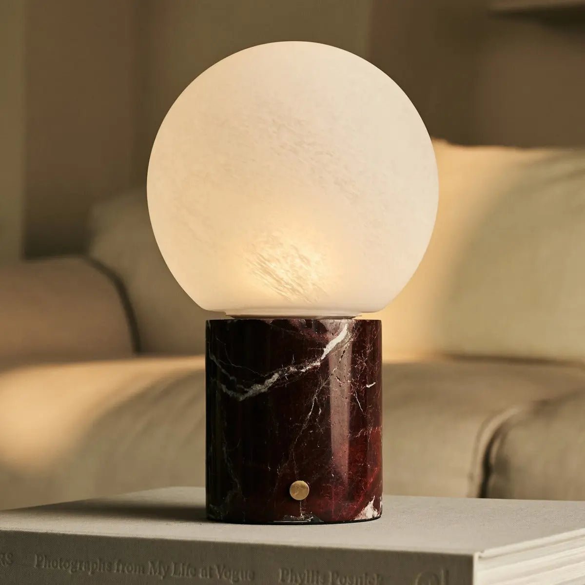 Metsu Rood / Rosso Levanto – Klassieke marmeren oplaadbare tafellamp met 3 lichtkleuren en dimfunctie - Afbeelding 7