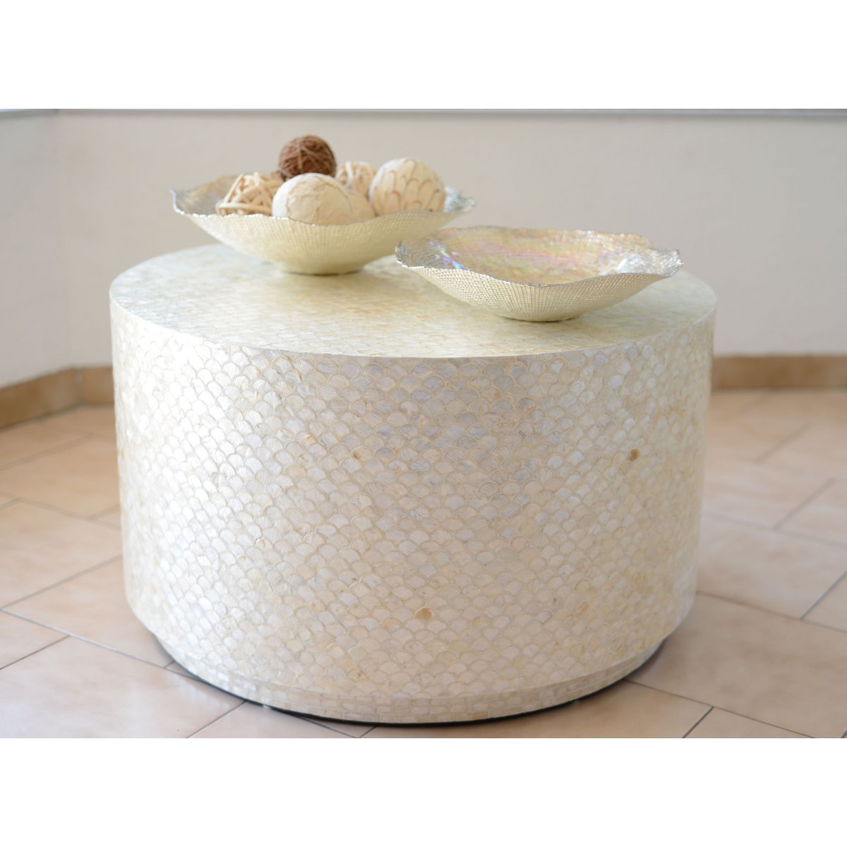 Parelwitte salontafel 76x76x44cm - Afbeelding 2