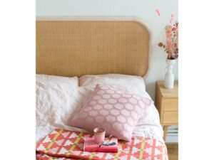 Alf Deken Rood, zacht jacquard gebreid katoen