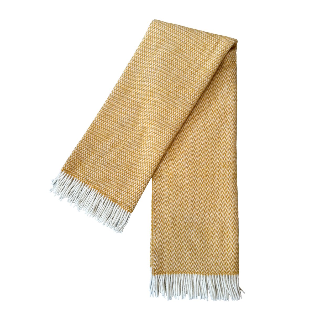 Fanny Wol Deken Geel, lichtgewicht pure Noorse wol - Afbeelding 2