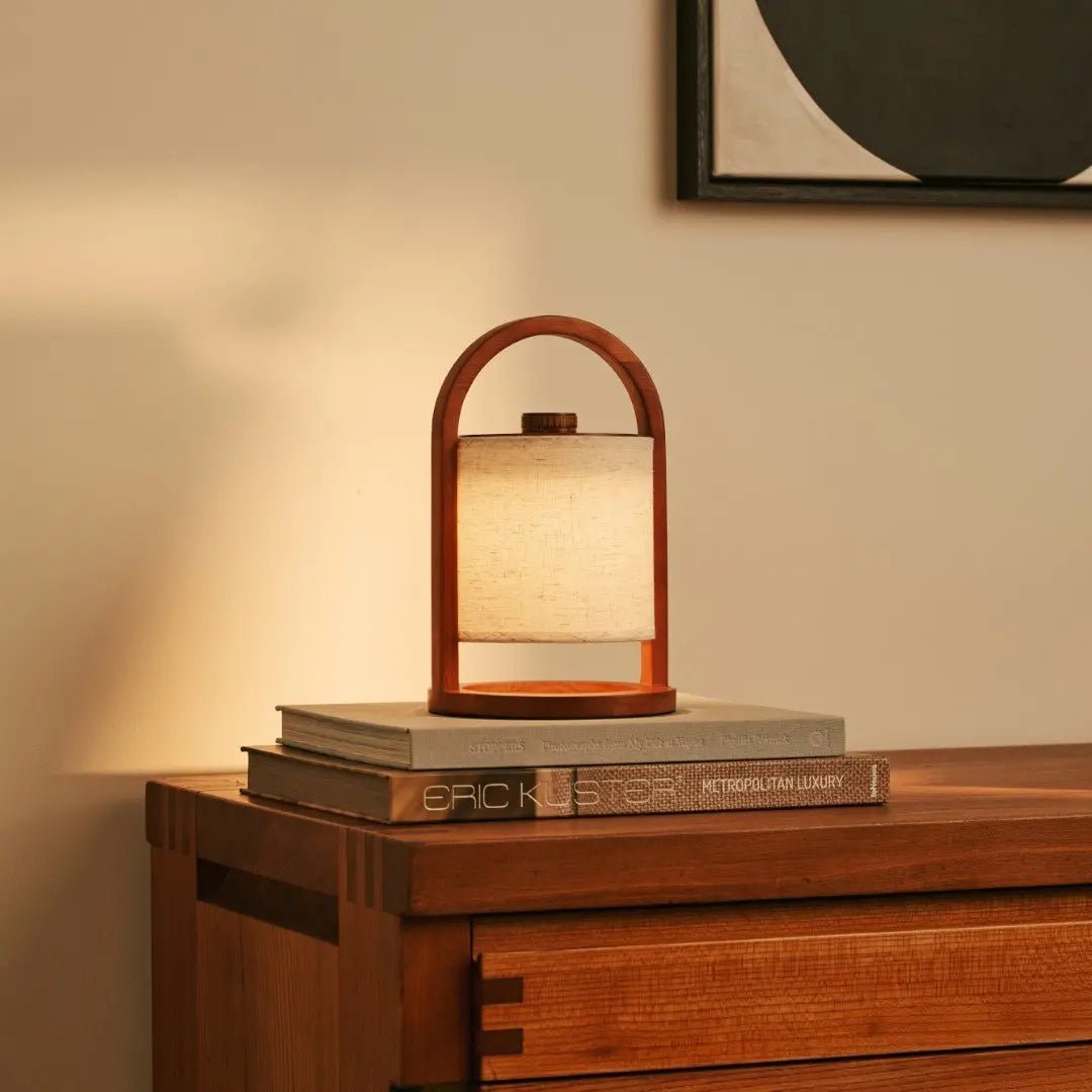 Rivierkastanje houten oplaadbare lamp - dimbaar en draadloos licht - Afbeelding 3