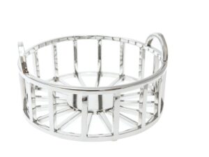 Ronde fruit gesneden in zilver 28x28x14cm