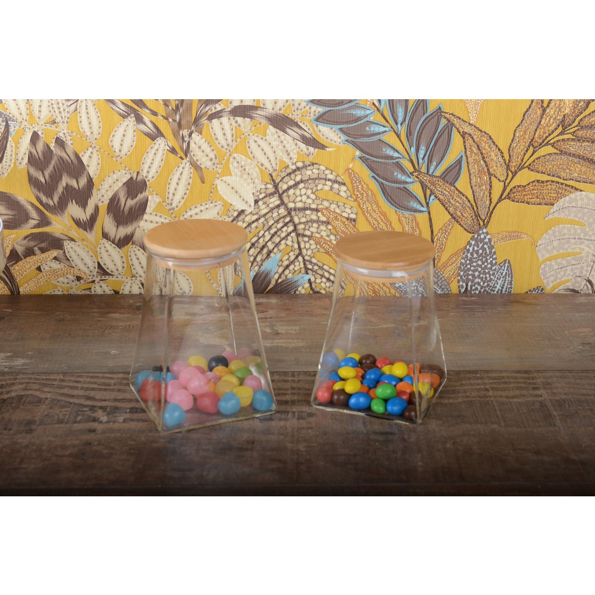 POT DRIEHOEK AVEC COUVERCLE EN BOIS 740ML - Afbeelding 2