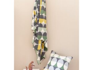 Olivia deken groen, zacht jacquard gebreide katoen