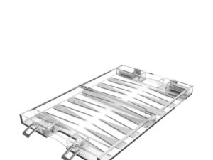 Backgammon Game Mini Case in White and Silver Acryl 25x20X5C