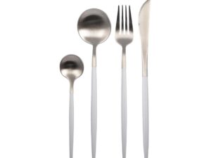 Huisvrouw 24 stuks zilver en wit