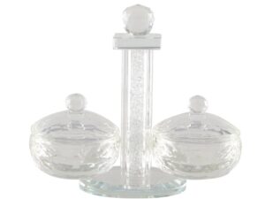 Kristal ronde zout shaker en peper