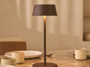 Hugo Mocha Brown oplaadbare tafellamp - Stijlvol, dimbaar en draadloos