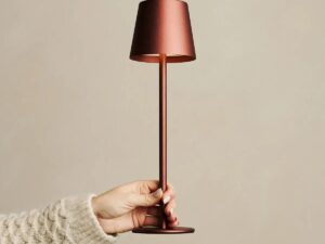 Jasper Bronze - Draadloze lamp met batterij L metaal, dimable & 3 lichtstadia