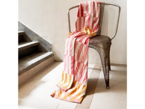 Mojo deken roze, zachte jacquard gebreide katoen.