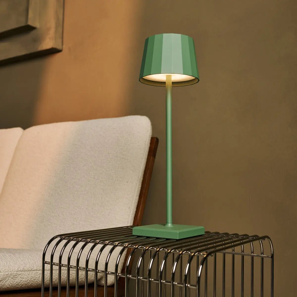 Wouter salie groen oplaadbare tafellamp-draadloos opladen, dimable, 120 uur batterijduur - Afbeelding 13