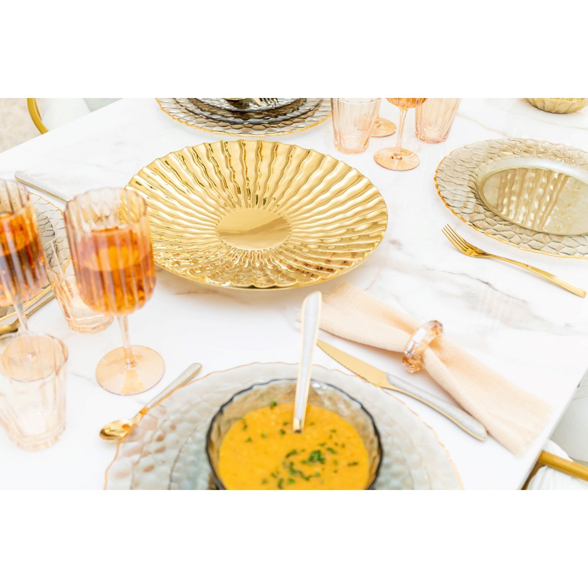 Briljante gouden decoratieve snit 36x36x5.5 cm - Afbeelding 4