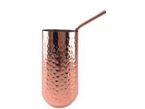 Cocktailglas met koperen rietje