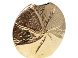 Gouden spiraalvaas in keramiek 28,5x6.5x26cm