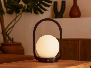 Skye Donkerbruine Houten Snoerloze Lamp