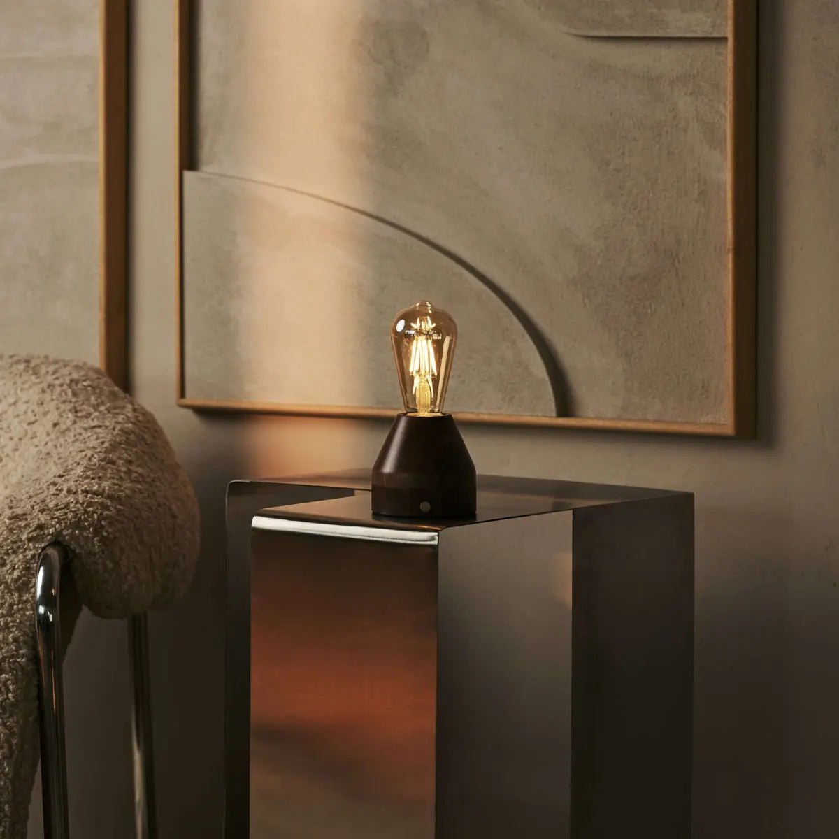 ZAVI WALNAUT Oplaadbare LED-tafellamp-Draadloos, dimpelbare, 100-uur batterij - Afbeelding 4