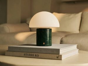 Maris Green / Verde Alpi - Classic marmeren oplaadbare tafellamp met 3 lichte kleuren en dimfunctie